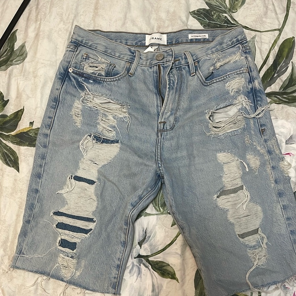 Frame, distressed, Bermuda shorts